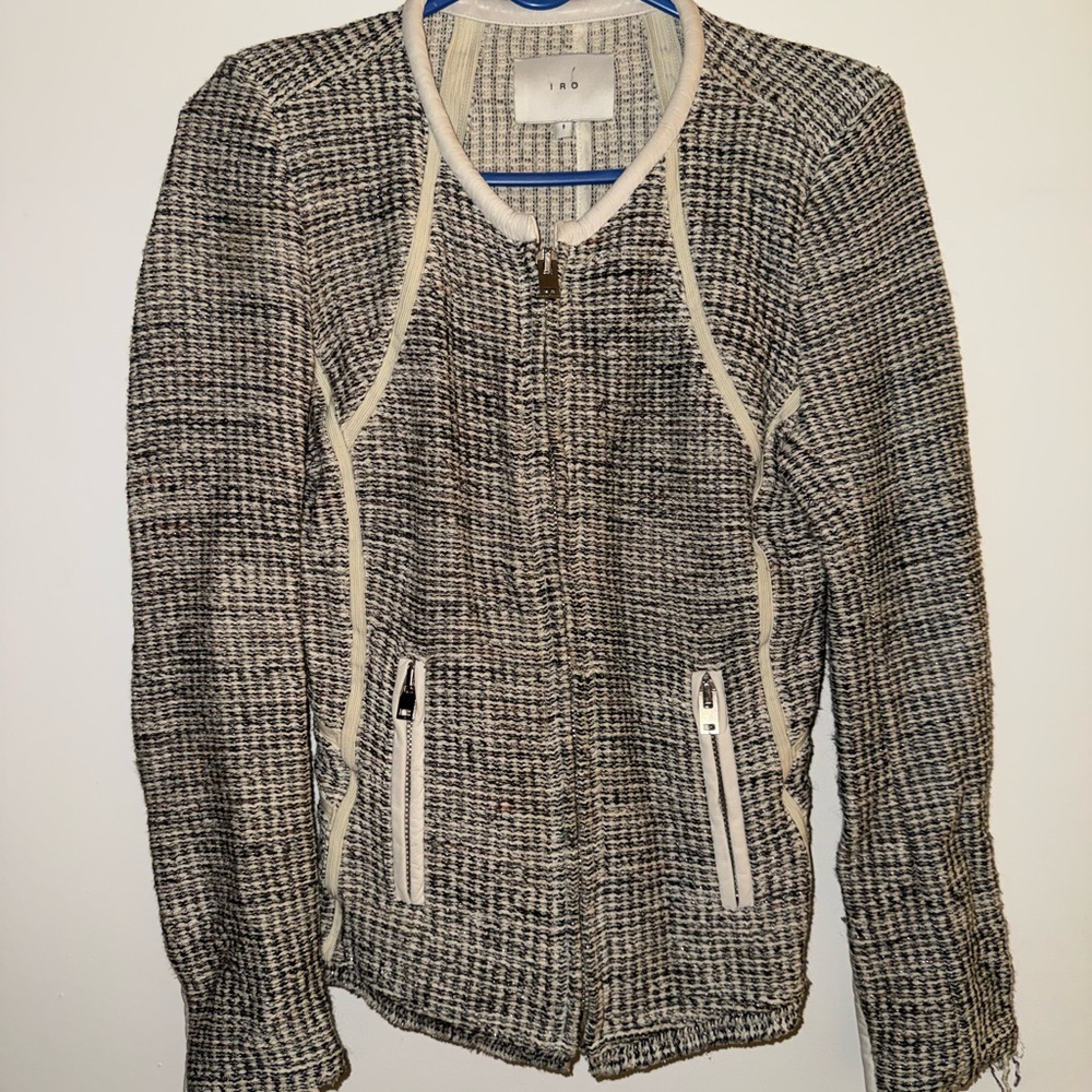 IRO Black and White Tweed Blazer